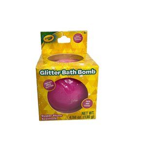 Crayola Glitter Bath Bomb Sugar Plum Scented Shimmer Pink Color Single